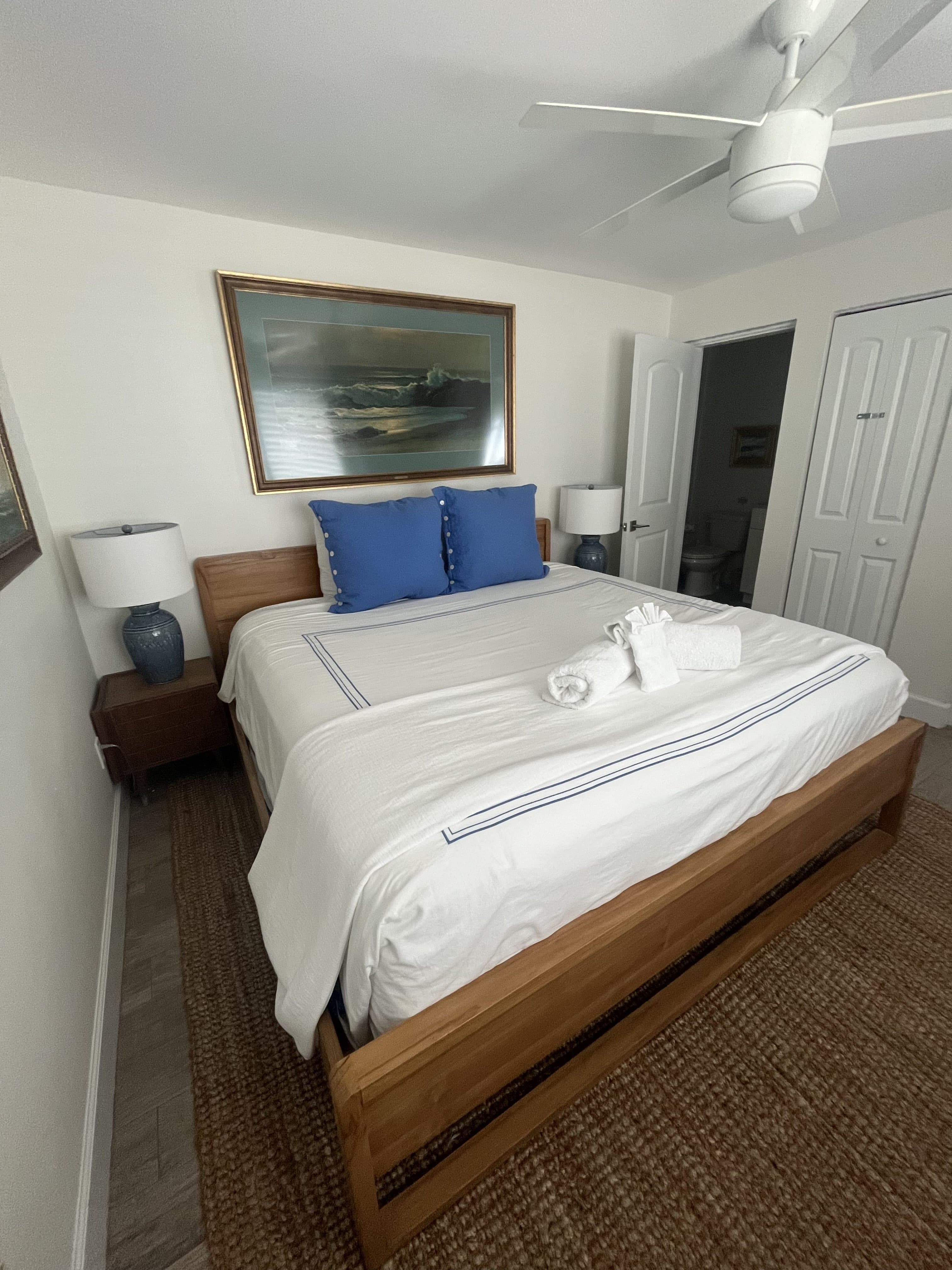 Pristine staged bedroom in a Volusia County vacation rental